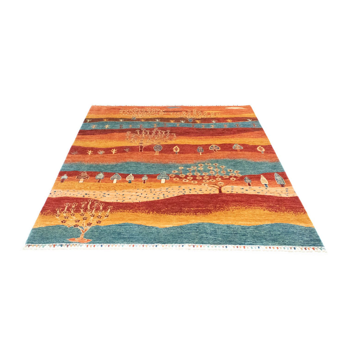 Tapis Gabbeh - Loribaft Persan - 206 x 157 cm - multicolore