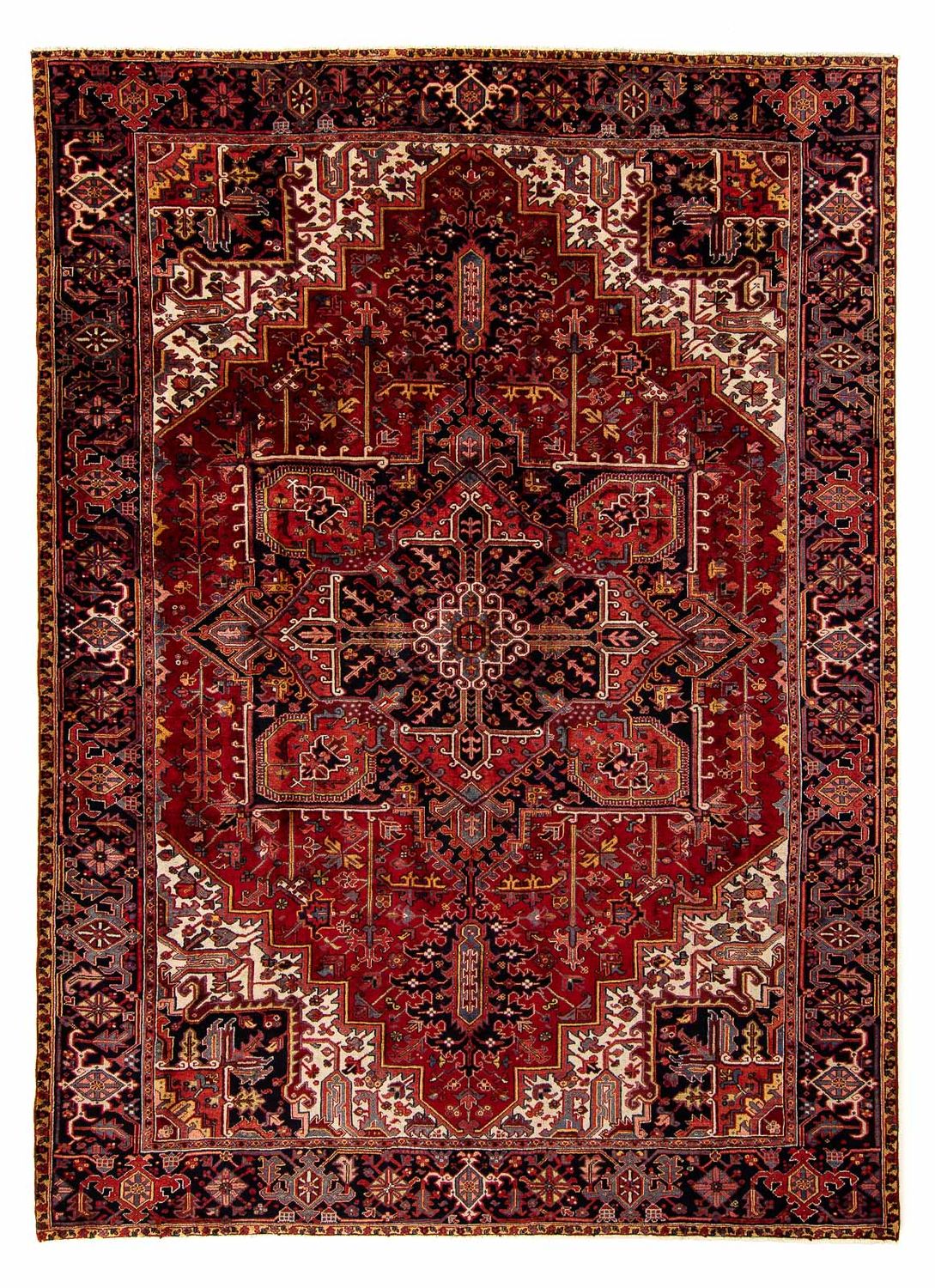 Tapis persan - Nomadic - 380 x 310 cm - rouge foncé
