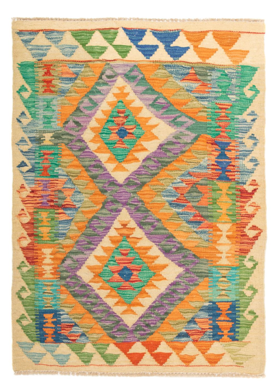 Tapis Kelim - Splash - 125 x 80 cm - multicolore