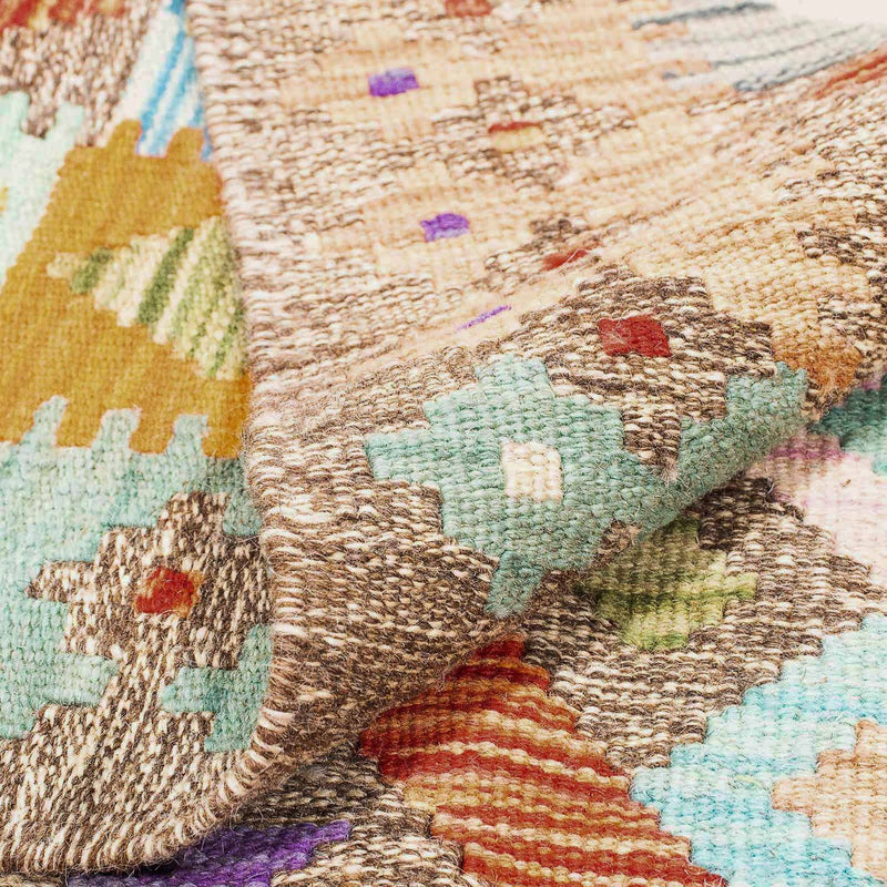 Tapis Kelim - Splash - 194 x 154 cm - multicolore