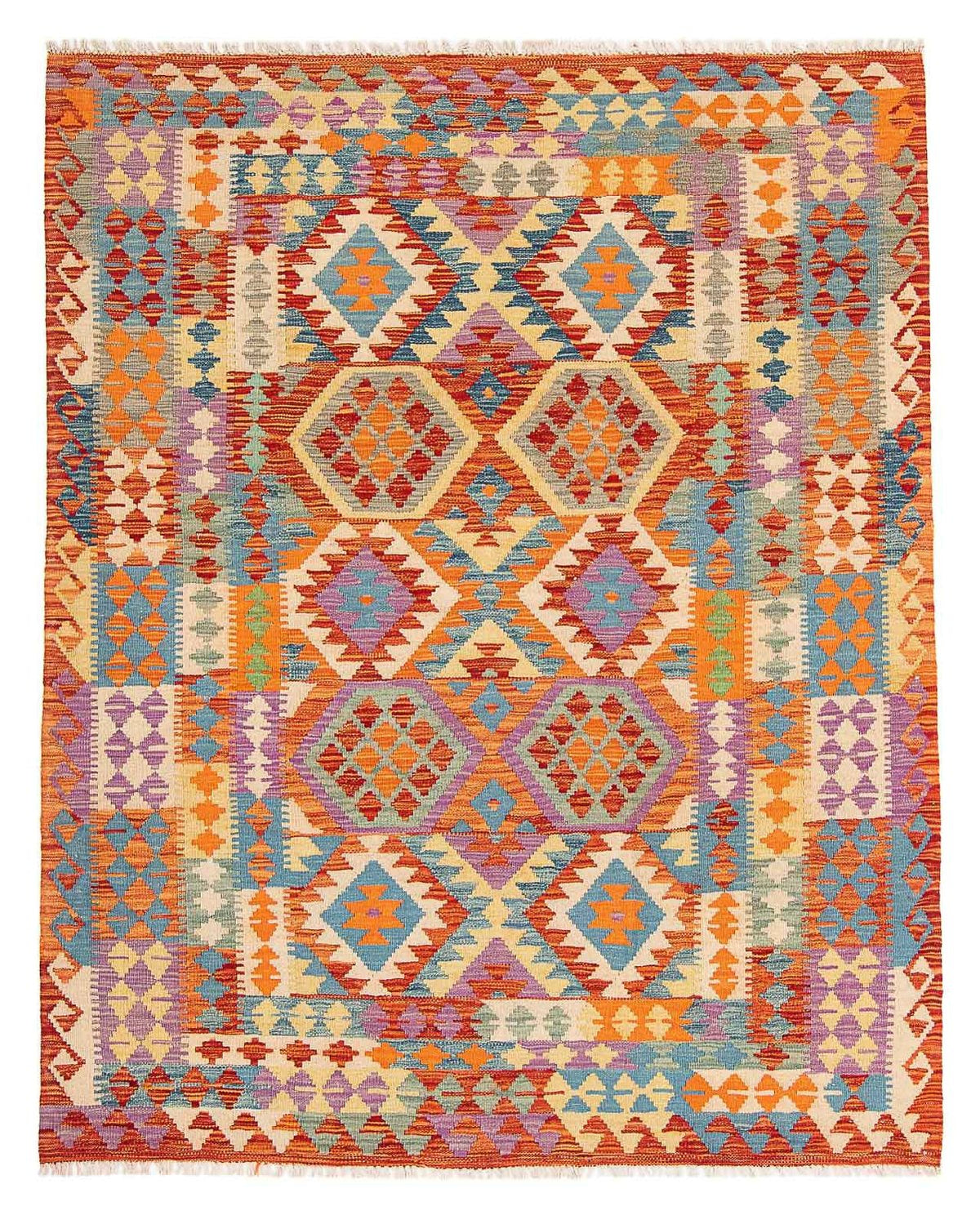 Tapis Kelim - Splash - 195 x 155 cm - multicolore