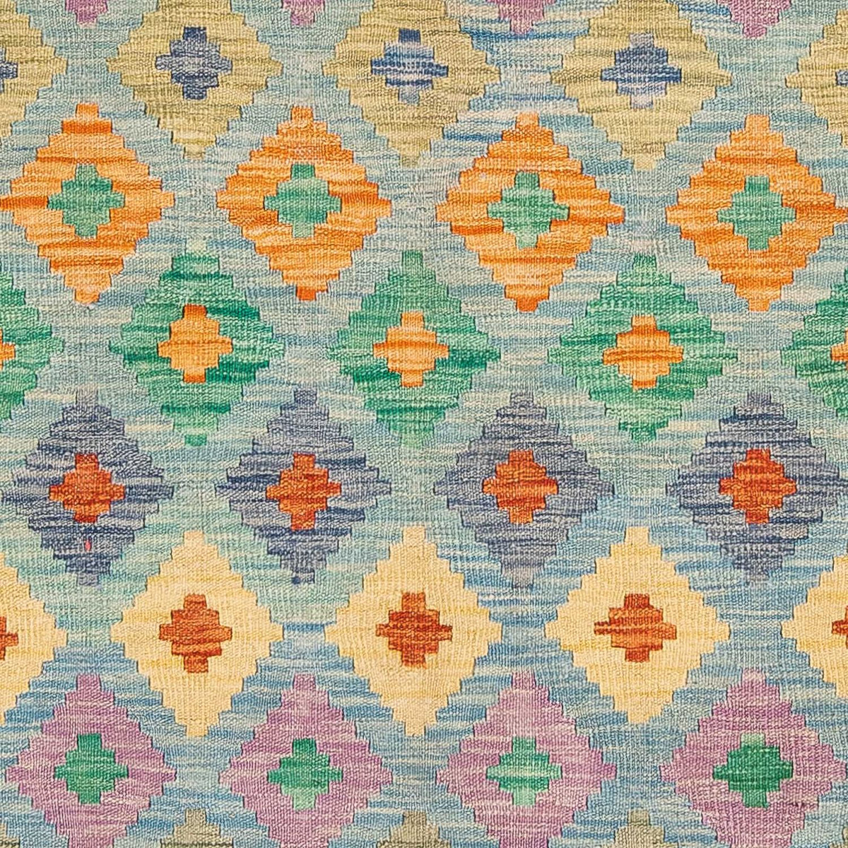 Tapis Kelim - Splash - 180 x 136 cm - bleu clair