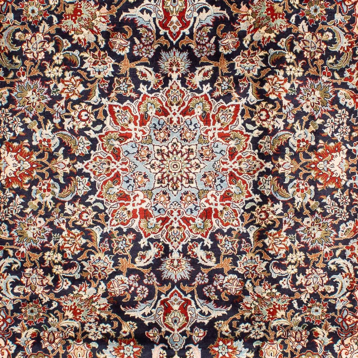 Tapis persan - Keshan - 299 x 205 cm - bleu foncé