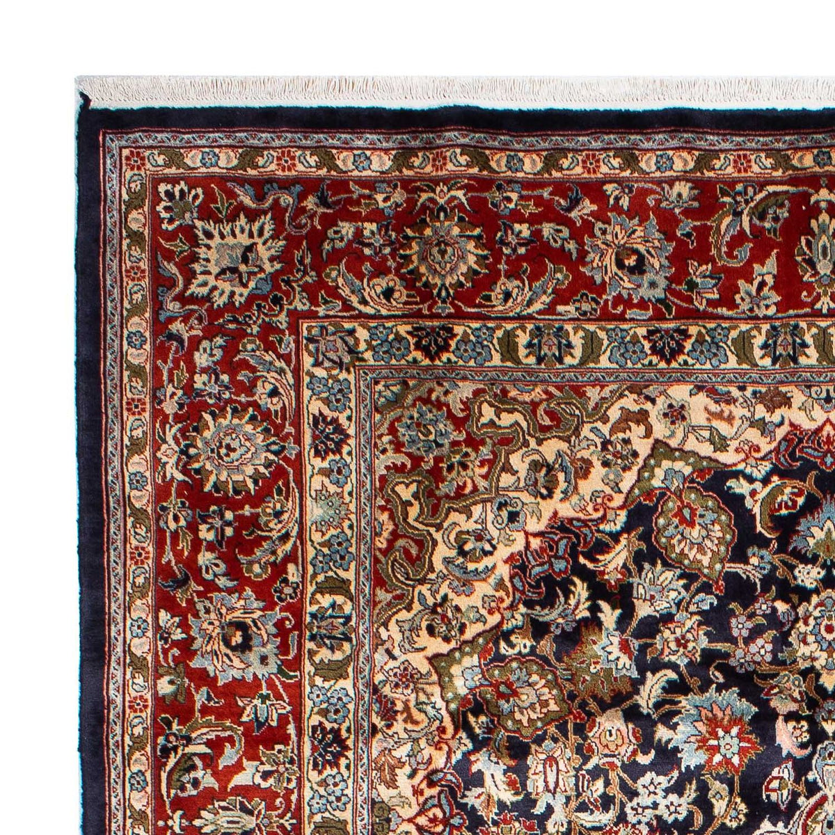 Tapis persan - Keshan - 299 x 205 cm - bleu foncé