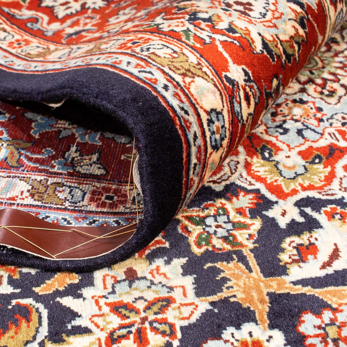 Tapis persan - Keshan - 299 x 205 cm - bleu foncé