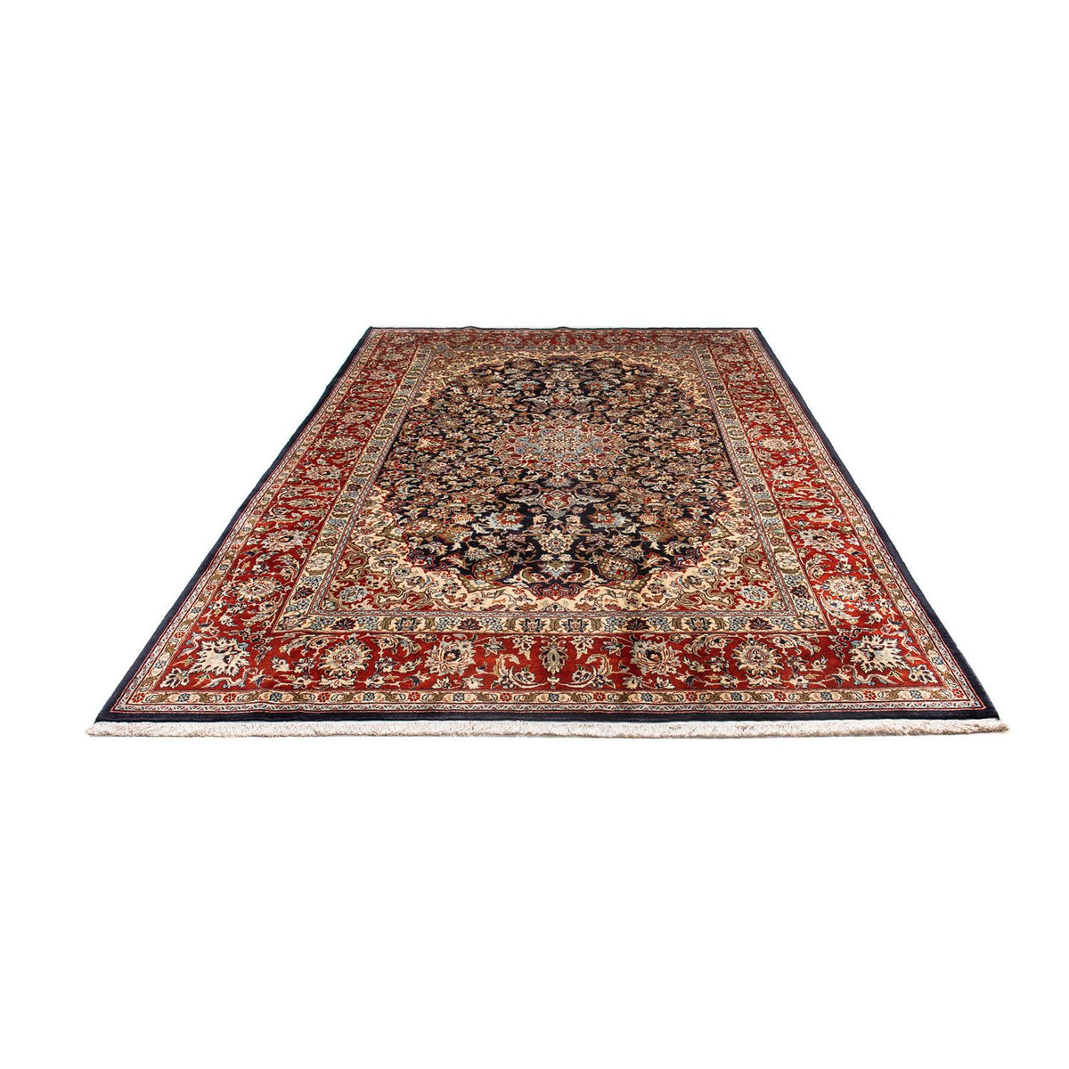 Tapis persan - Keshan - 299 x 205 cm - bleu foncé