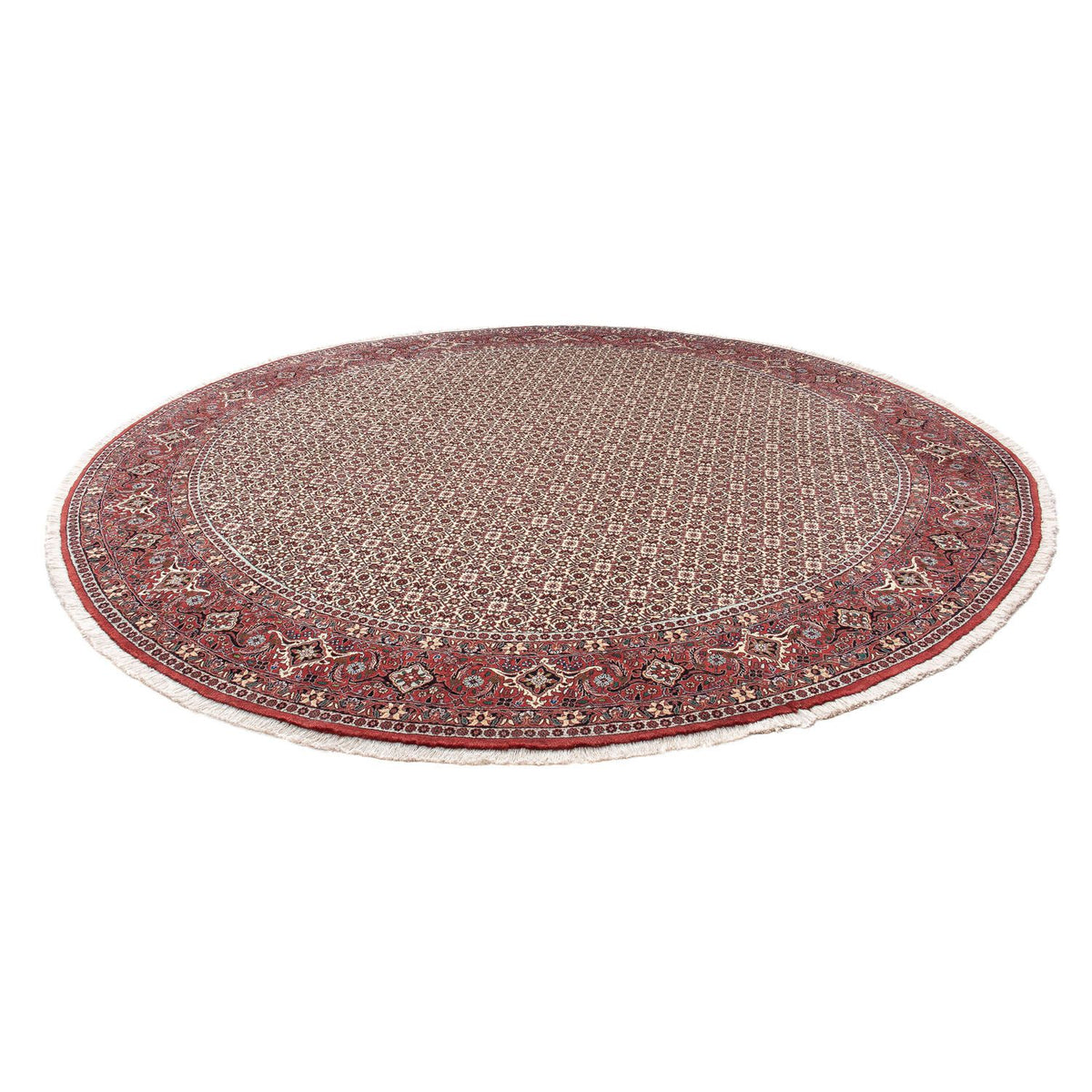 Tapis persan - Bidjar ronde  - 305 x 305 cm - rouge