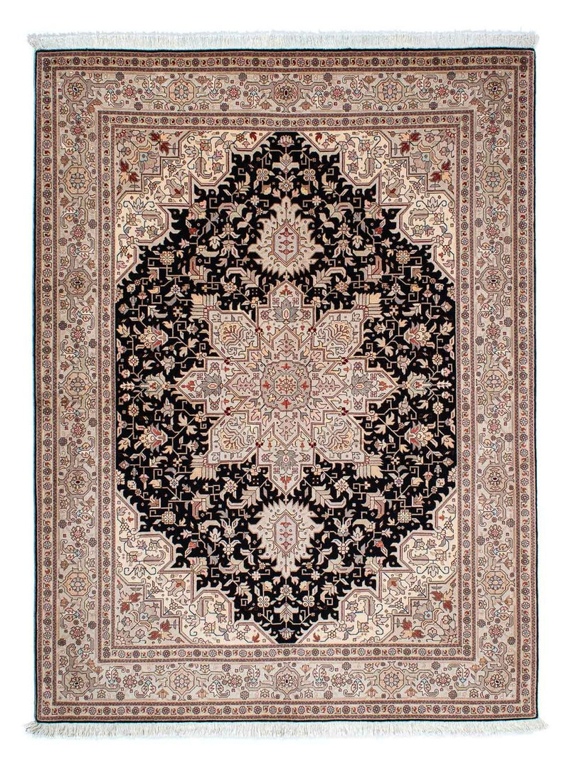 Tapis persan - Tabriz - Premium - 206 x 151 cm - bleu foncé