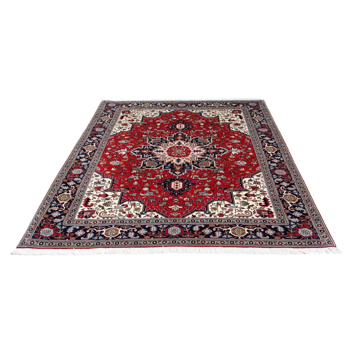 Tapis persan - Tabriz - Royal - 196 x 152 cm - rouge foncé