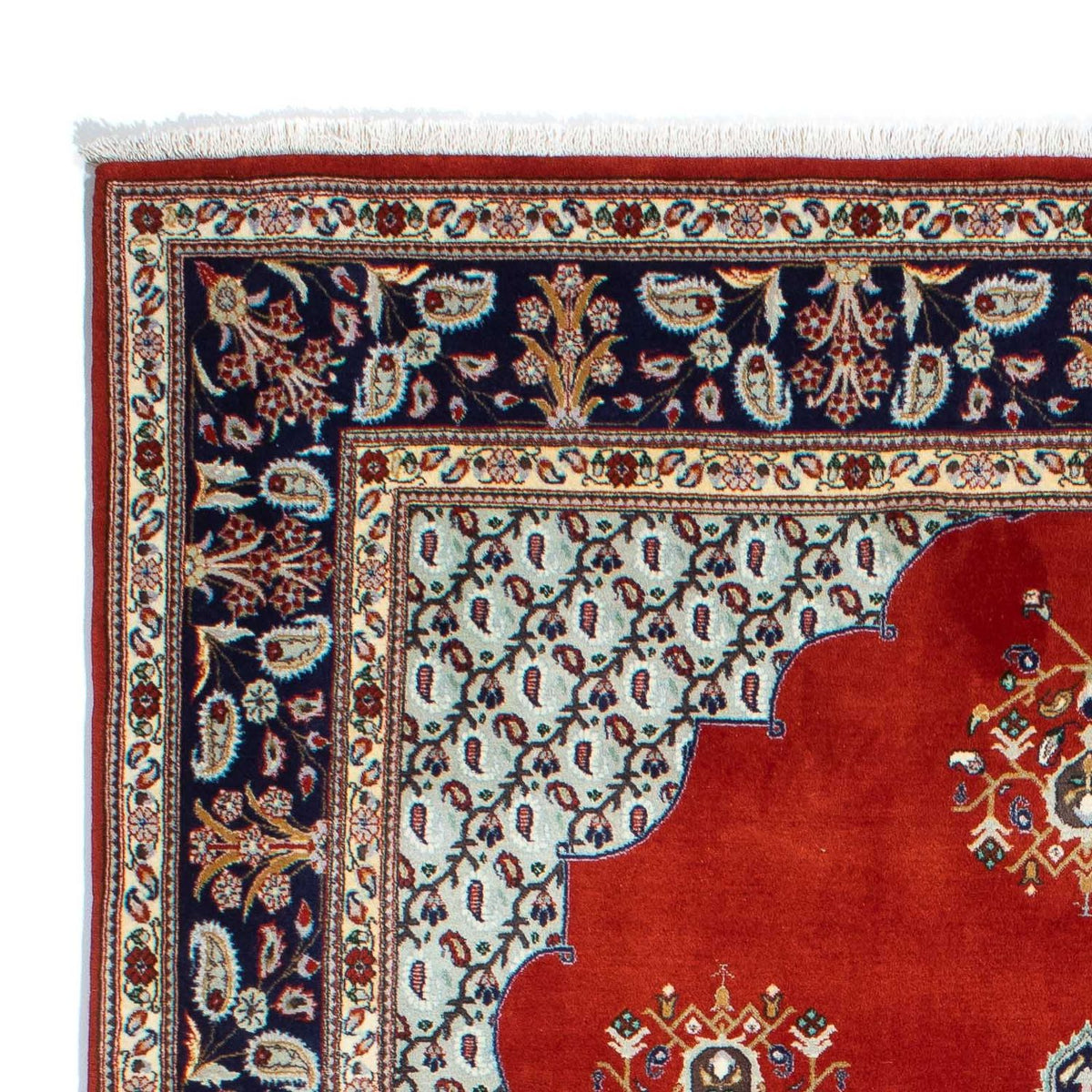 Tapis persan - Ghom - 243 x 179 cm - rouge foncé