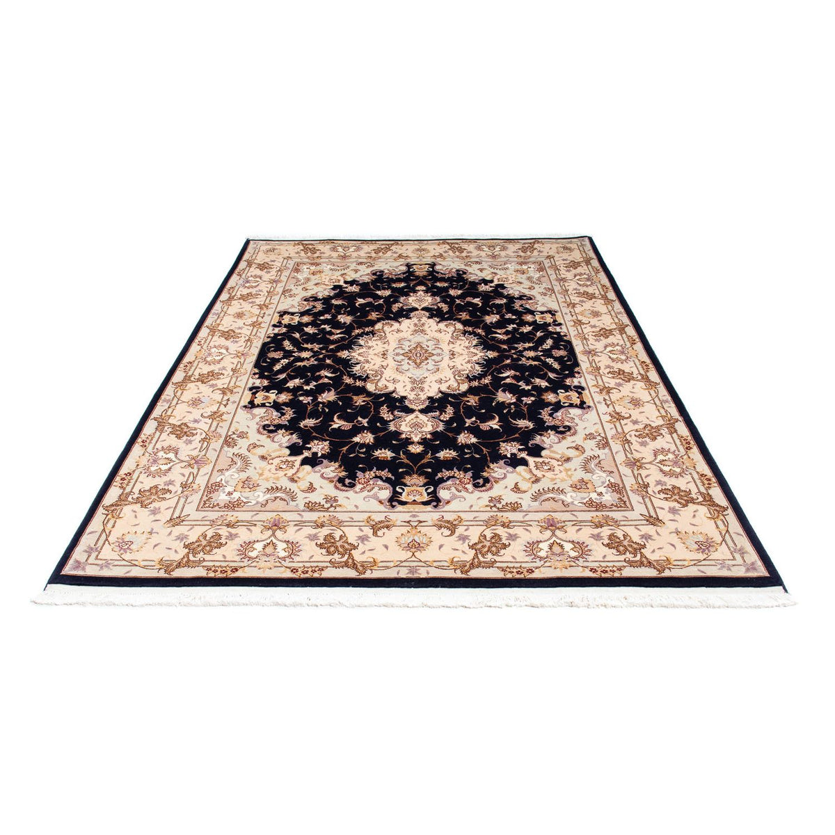Tapis persan - Tabriz - Royal - 240 x 167 cm - bleu foncé