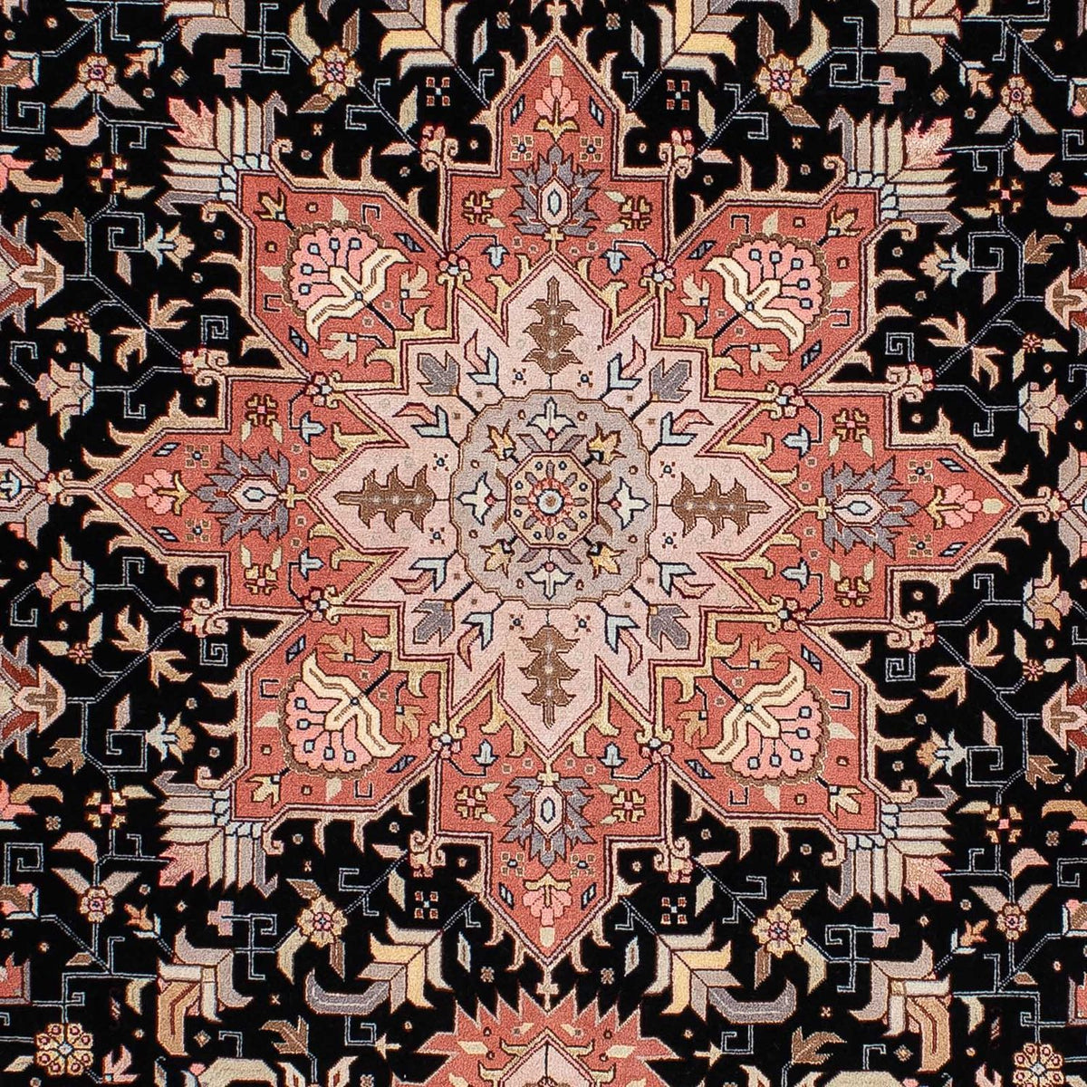 Tapis persan - Tabriz - Royal - 214 x 151 cm - bleu foncé