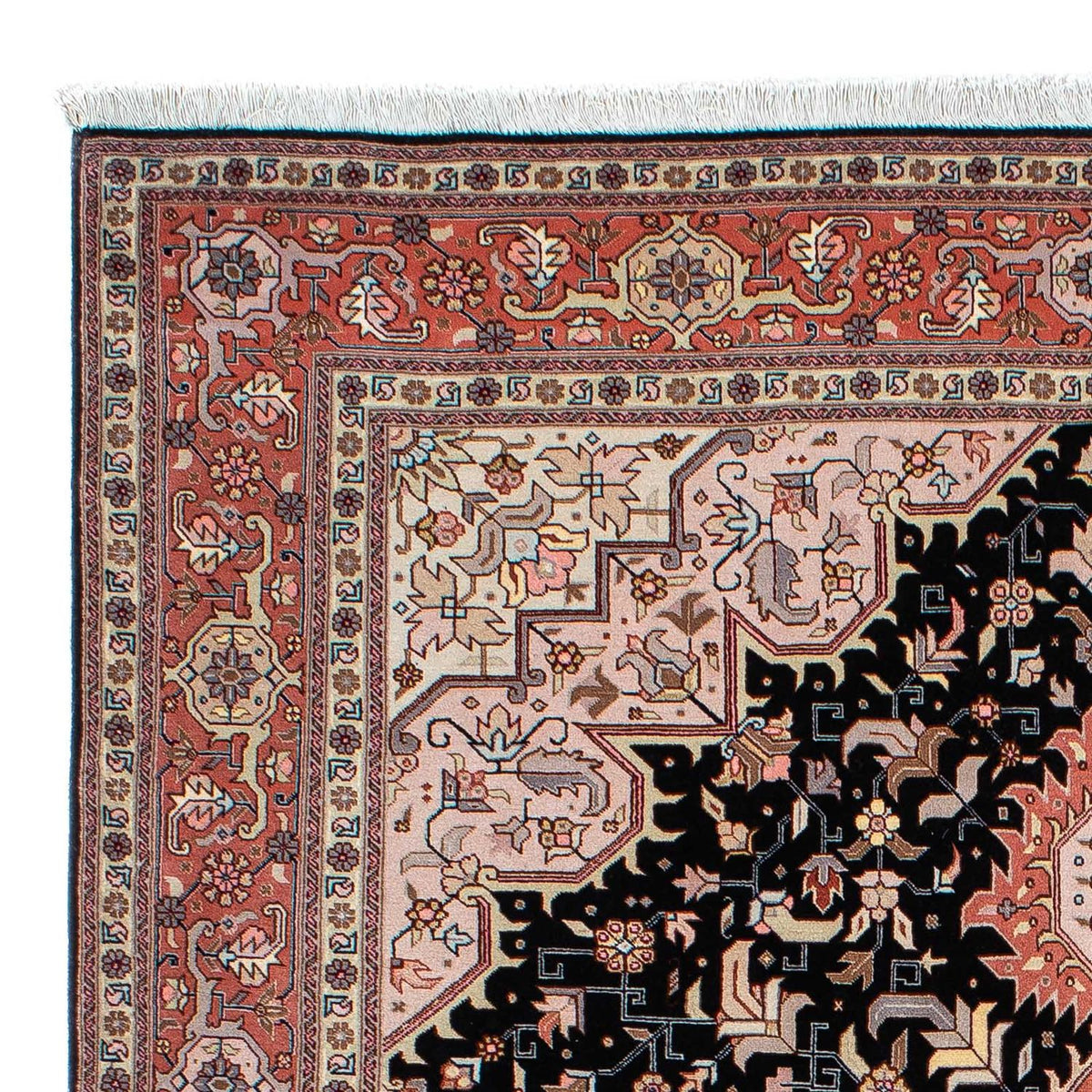 Tapis persan - Tabriz - Royal - 214 x 151 cm - bleu foncé