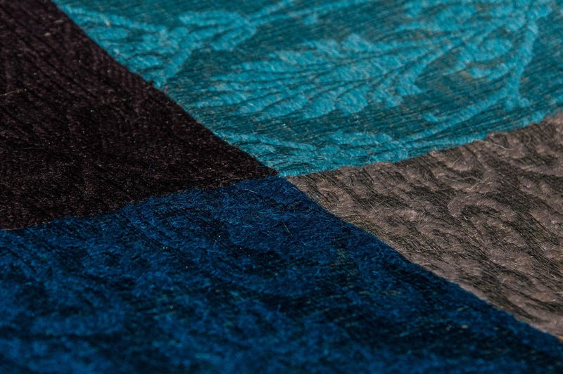 Tapis patchwork - 300 x 200 cm - turquoise