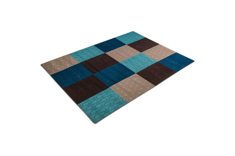 Tapis patchwork - 300 x 200 cm - turquoise