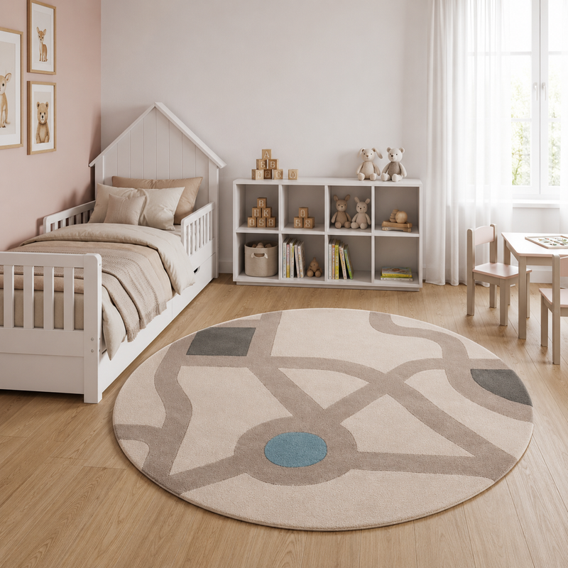 Ville Rue de Jeu Tapis Enfant Rond