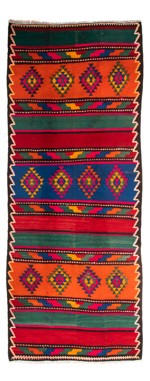 Tapis de couloir Tapis Kelim - Vieux - 360 x 150 cm - multicolore