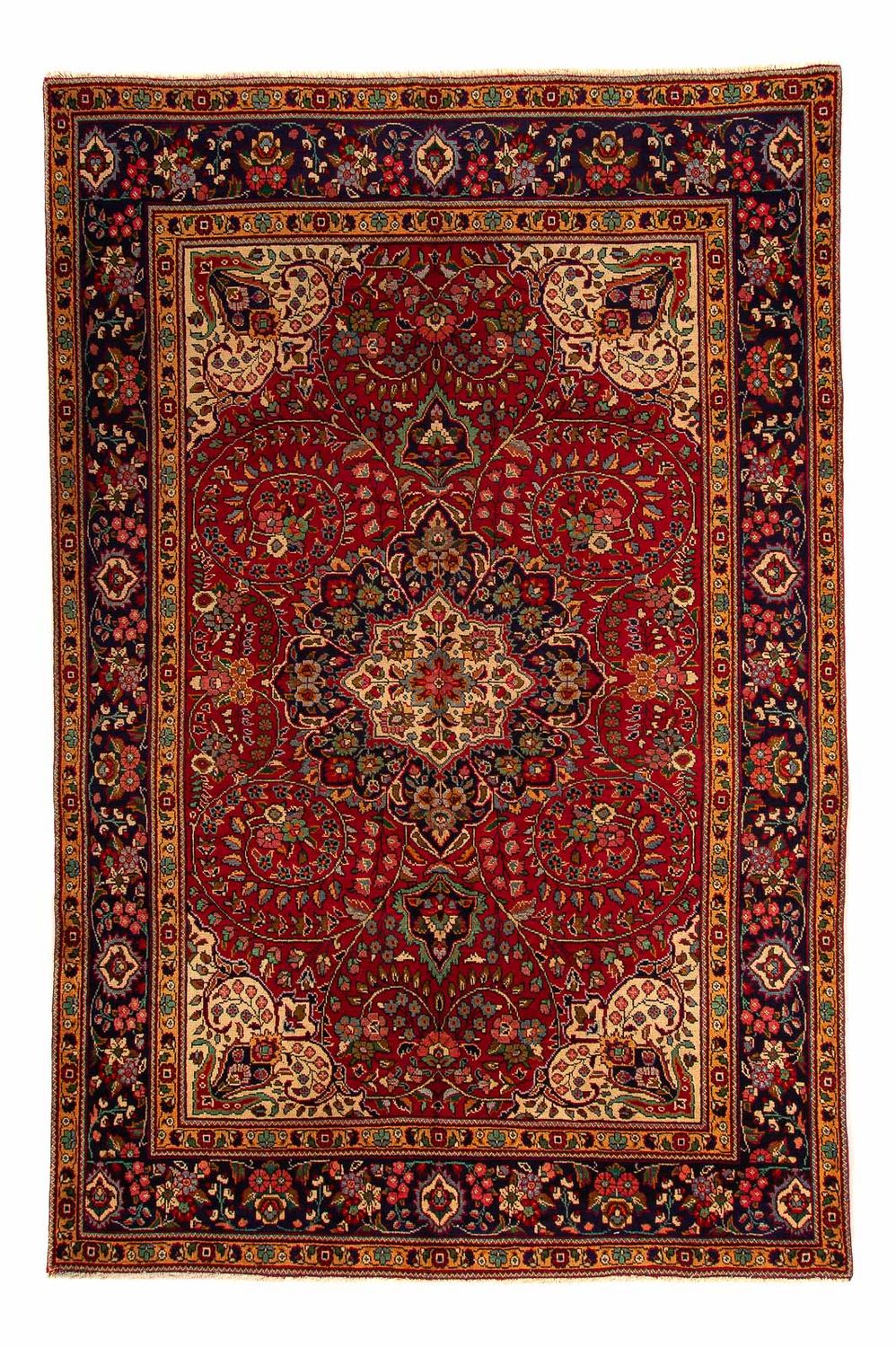 Tapis persan - Tabriz - 314 x 203 cm - rouge foncé