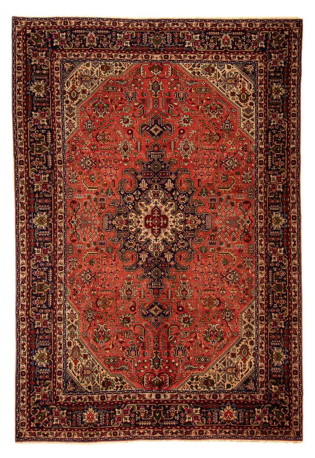 Tapis persan - Tabriz - 295 x 195 cm - rouge clair