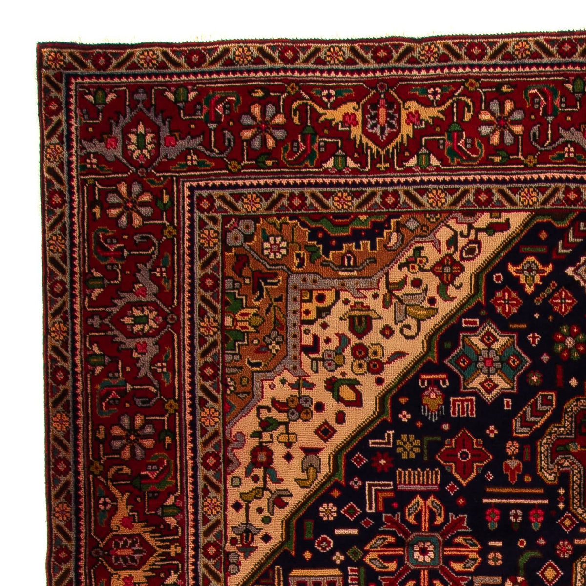 Tapis persan - Tabriz - 297 x 197 cm - bleu foncé