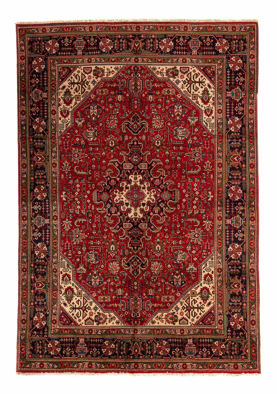 Tapis persan - Tabriz - 295 x 195 cm - rouge foncé