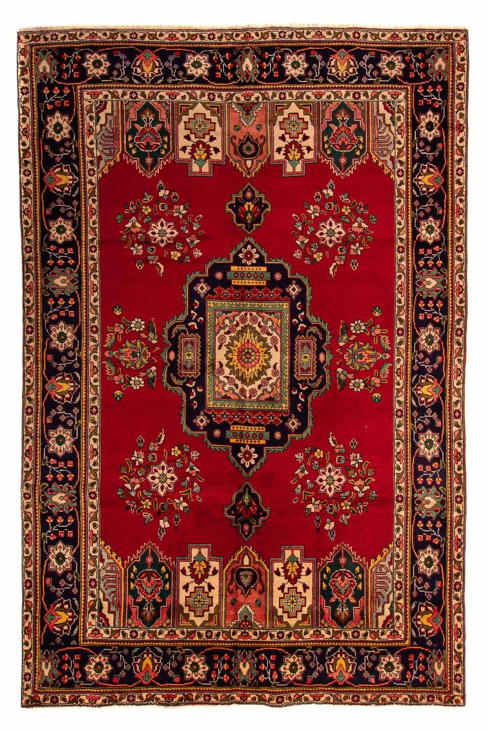 Tapis persan - Tabriz - 297 x 197 cm - rouge foncé