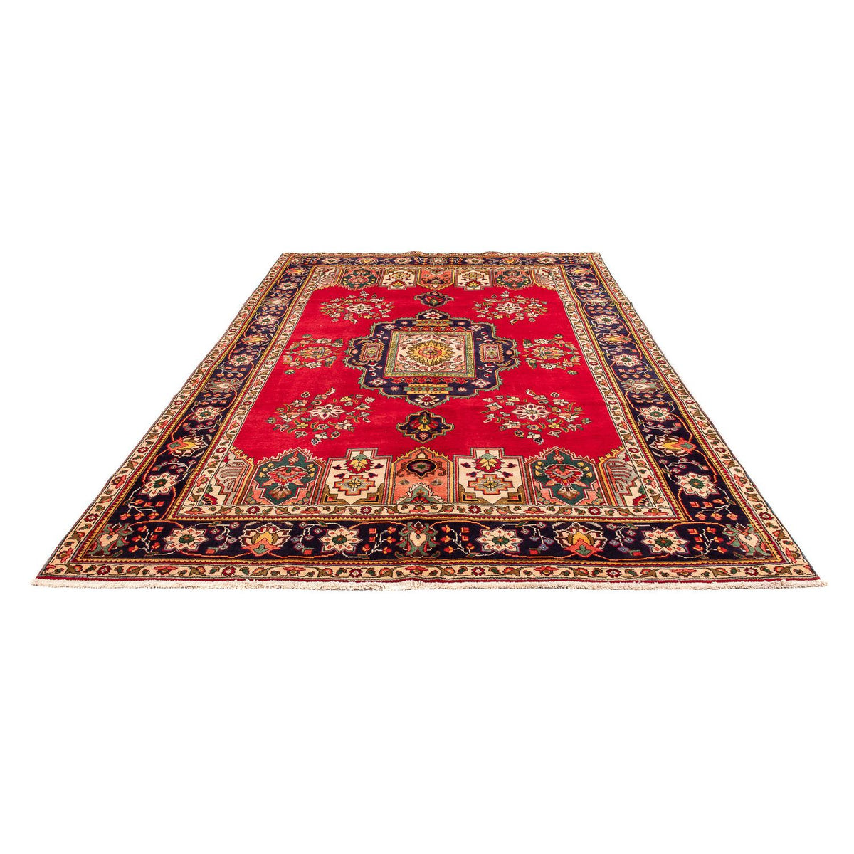 Tapis persan - Tabriz - 297 x 197 cm - rouge foncé
