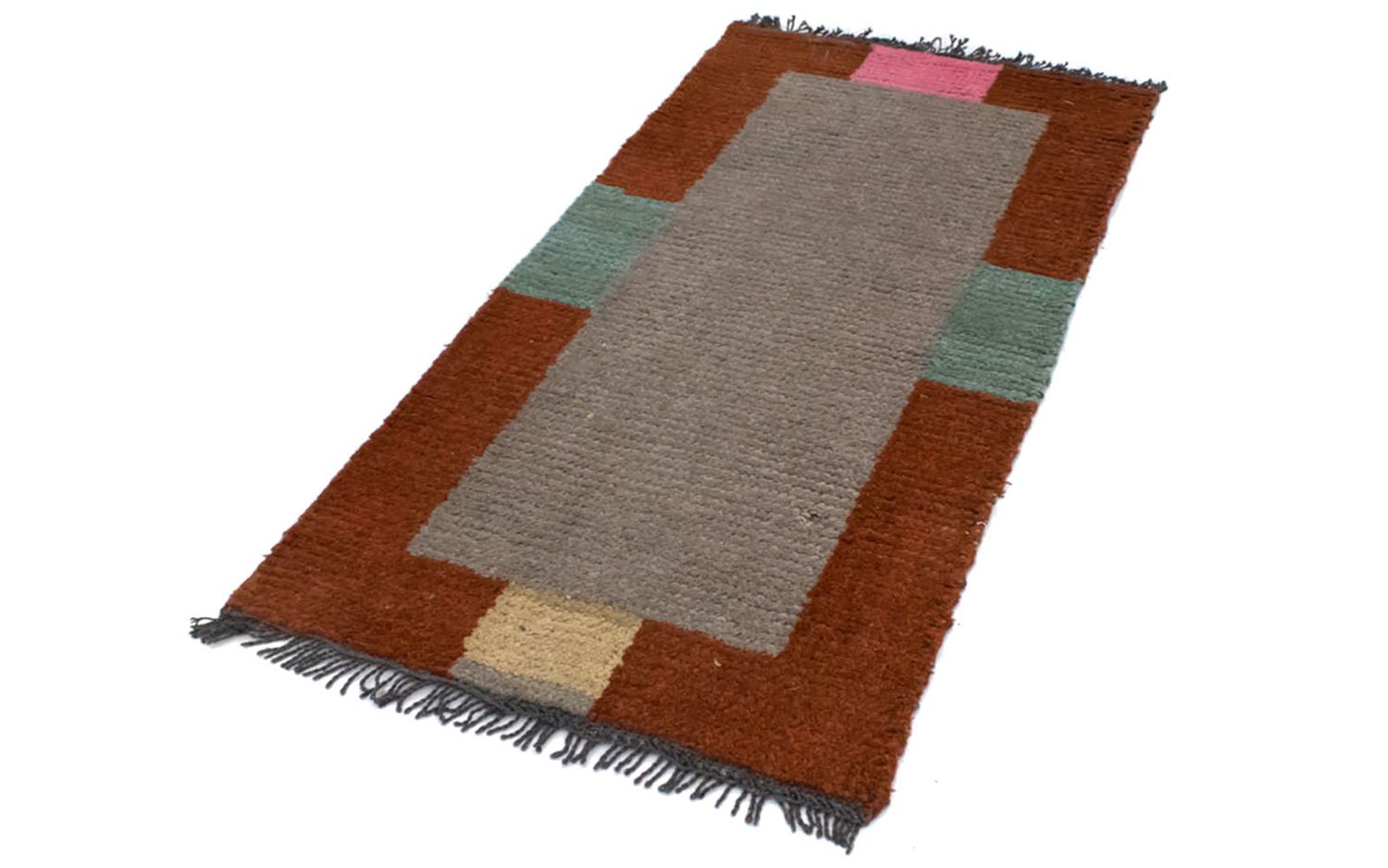 Tapis Népalais - 140 x 70 cm - argent