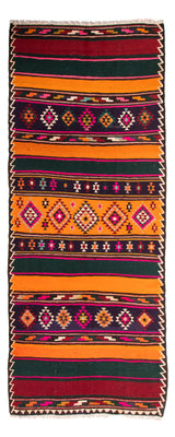 Tapis de couloir Tapis Kelim - Vieux - 355 x 150 cm - multicolore