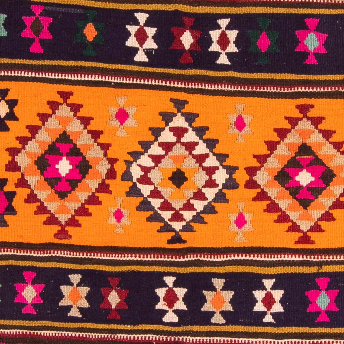 Tapis de couloir Tapis Kelim - Vieux - 355 x 150 cm - multicolore