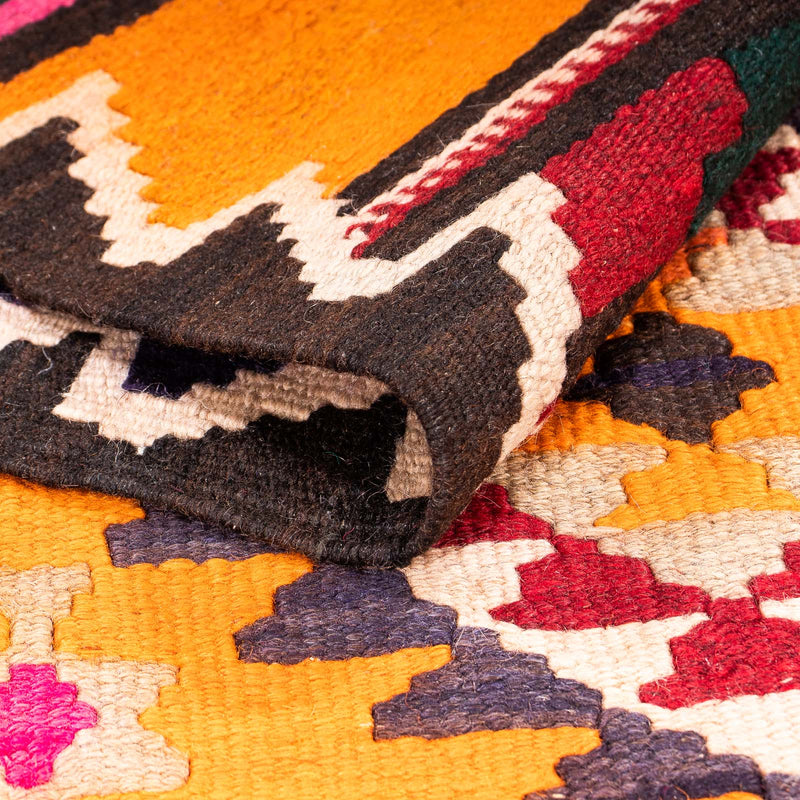 Tapis de couloir Tapis Kelim - Vieux - 355 x 150 cm - multicolore