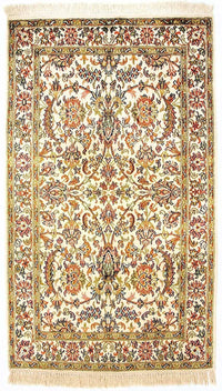 Tapis en soie - Soie du Cachemire - 127 x 74 cm - beige