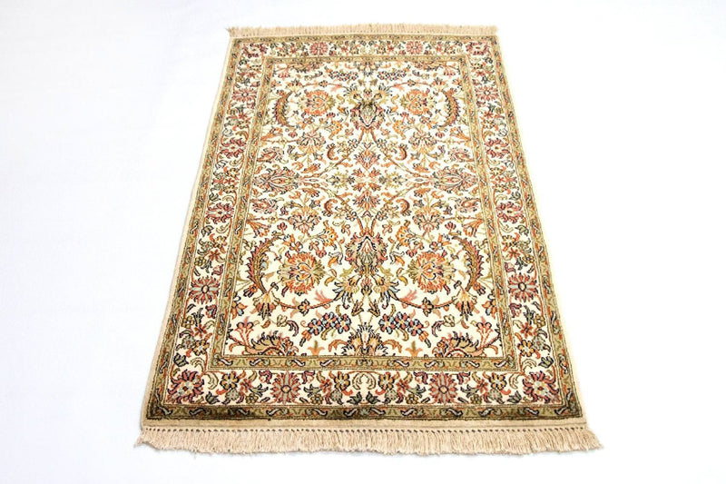 Tapis en soie - Soie du Cachemire - 127 x 74 cm - beige