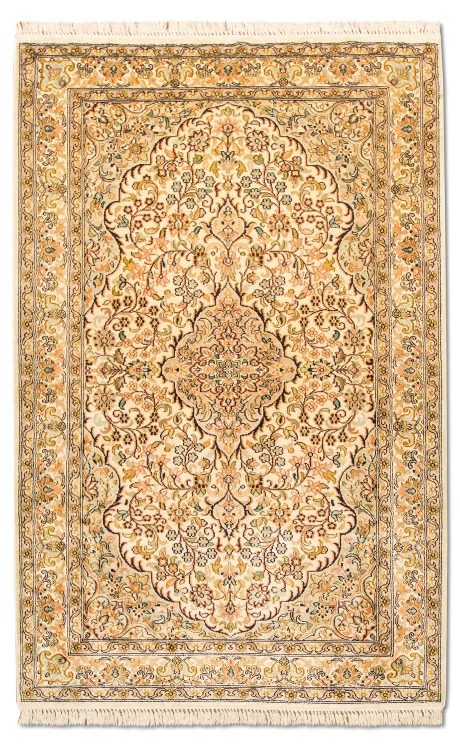 Tapis en soie - Soie du Cachemire - 153 x 94 cm - beige