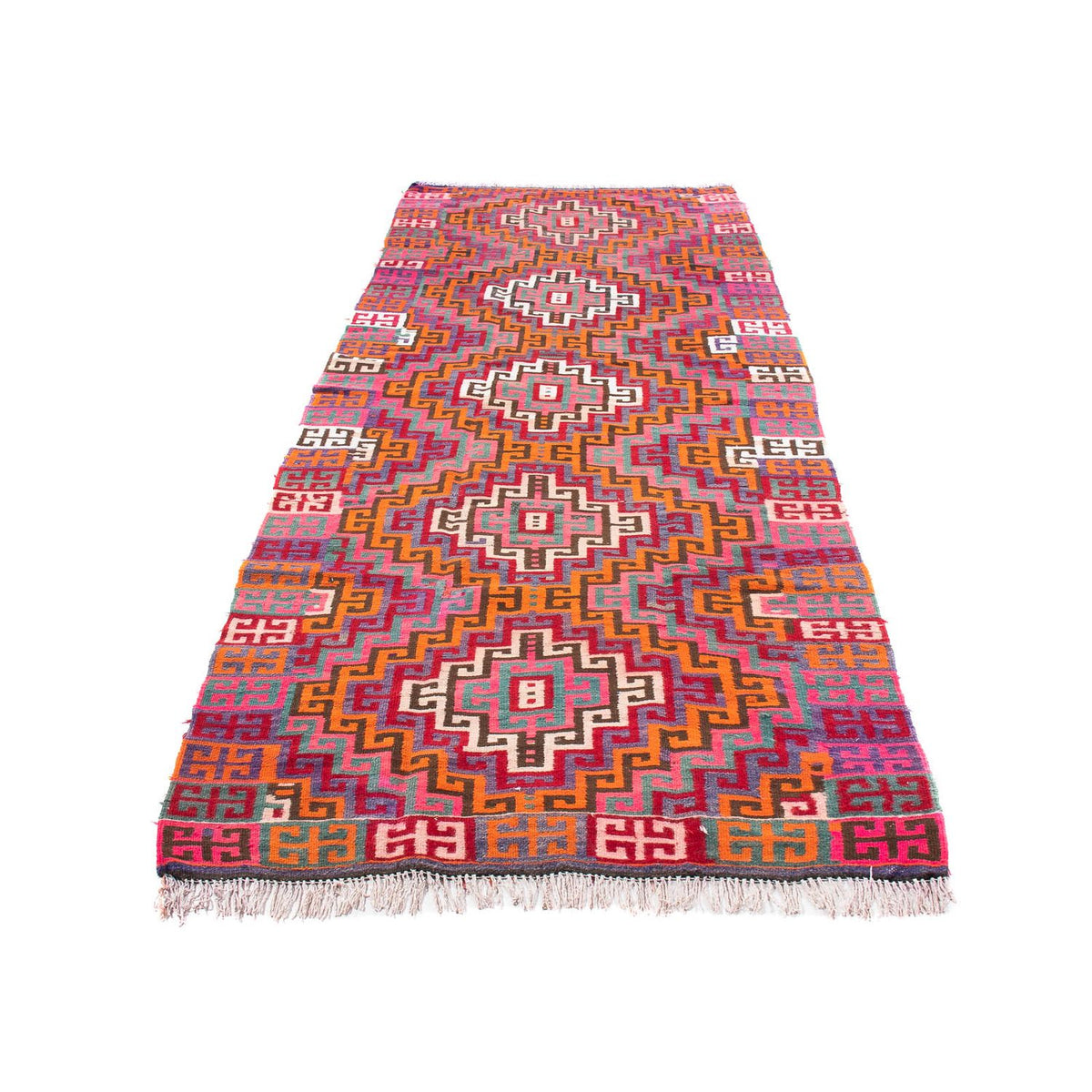 Tapis de couloir Tapis Kelim - Vieux - 320 x 135 cm - multicolore