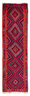 Tapis de couloir Tapis Kelim - Vieux - 380 x 120 cm - multicolore