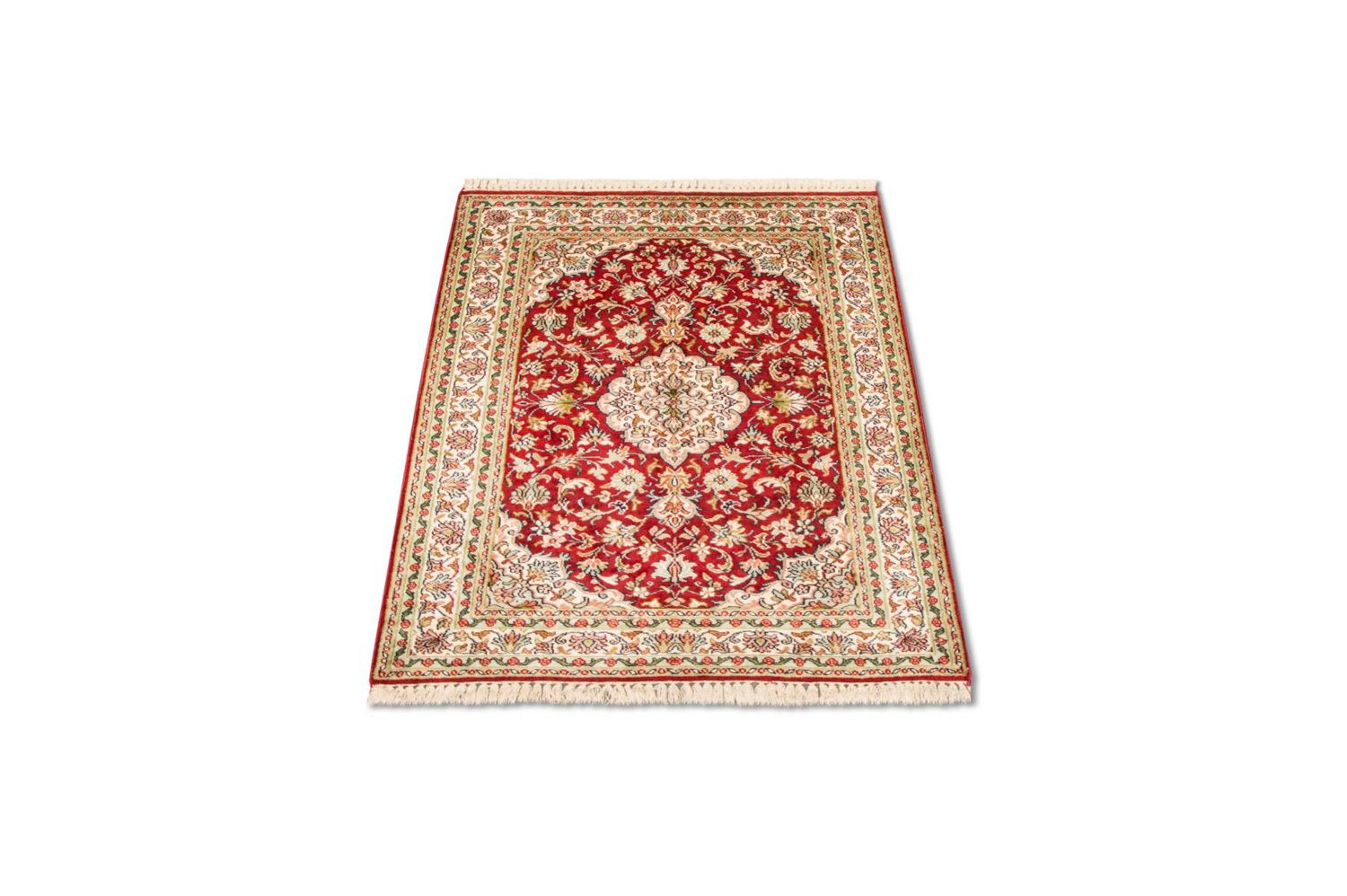 Tapis en soie - Soie du Cachemire - 120 x 80 cm - rouge