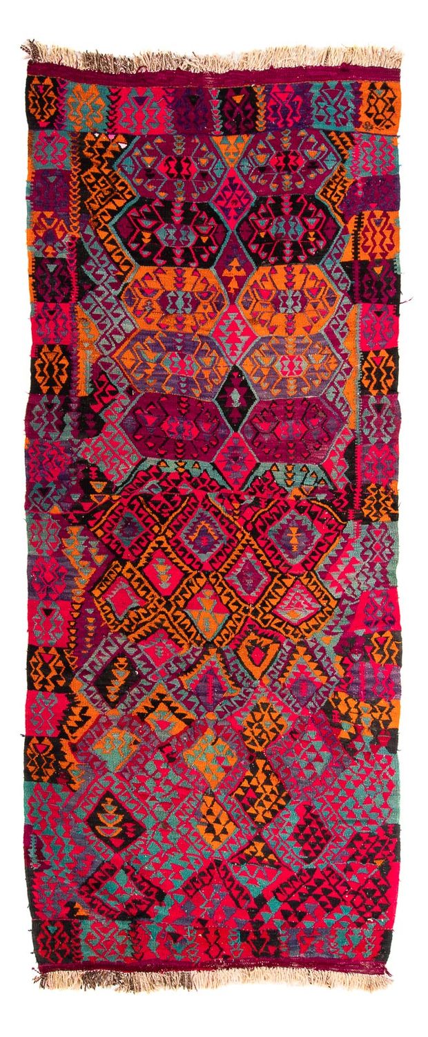 Tapis de couloir Tapis Kelim - Vieux - 310 x 137 cm - multicolore