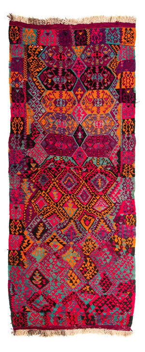 Tapis de couloir Tapis Kelim - Vieux - 310 x 137 cm - multicolore