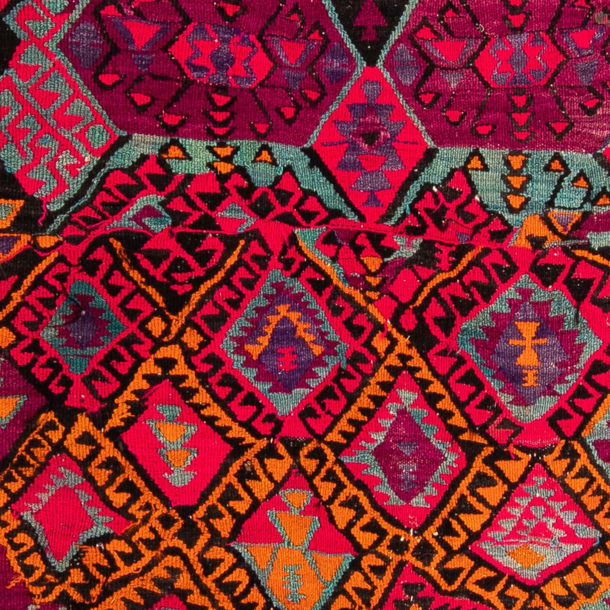 Tapis de couloir Tapis Kelim - Vieux - 310 x 137 cm - multicolore