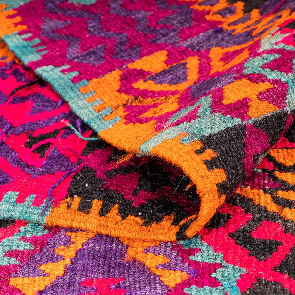 Tapis de couloir Tapis Kelim - Vieux - 310 x 137 cm - multicolore