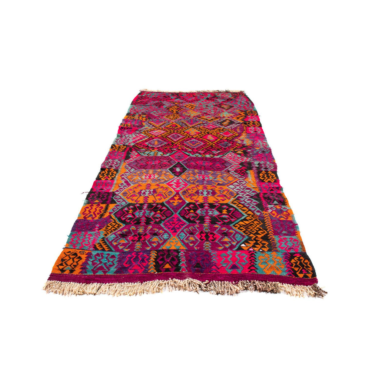 Tapis de couloir Tapis Kelim - Vieux - 310 x 137 cm - multicolore
