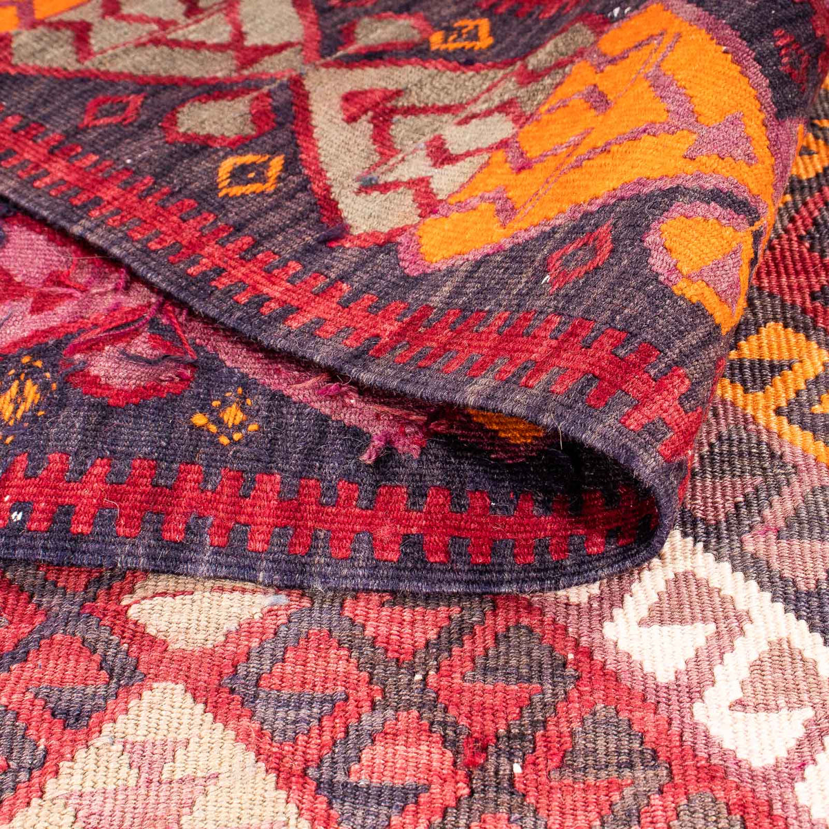 Tapis de couloir Tapis Kelim - Vieux - 375 x 140 cm - multicolore