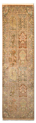 Tapis de couloir Tapis en soie - Soie du Cachemire - 270 x 75 cm - multicolore