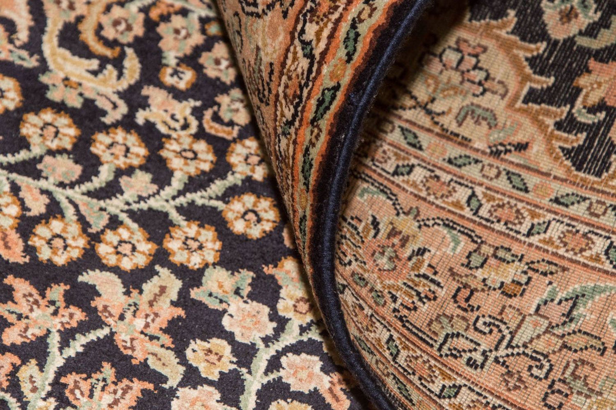 Tapis en soie - Soie du Cachemire - 153 x 93 cm - bleu foncé