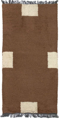 Tapis Népalais - 140 x 70 cm - marron
