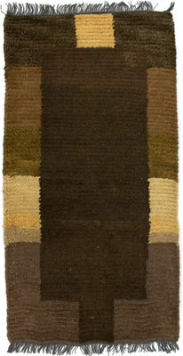 Tapis Népalais - 140 x 70 cm - marron