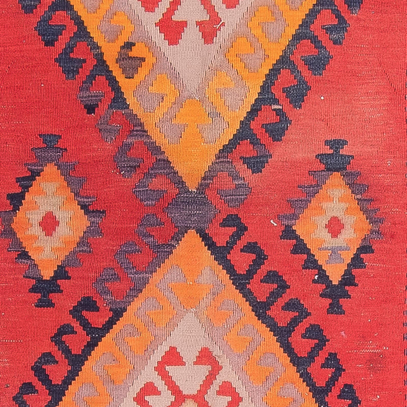 Tapis de couloir Tapis Kelim - Vieux - 410 x 150 cm - rouge