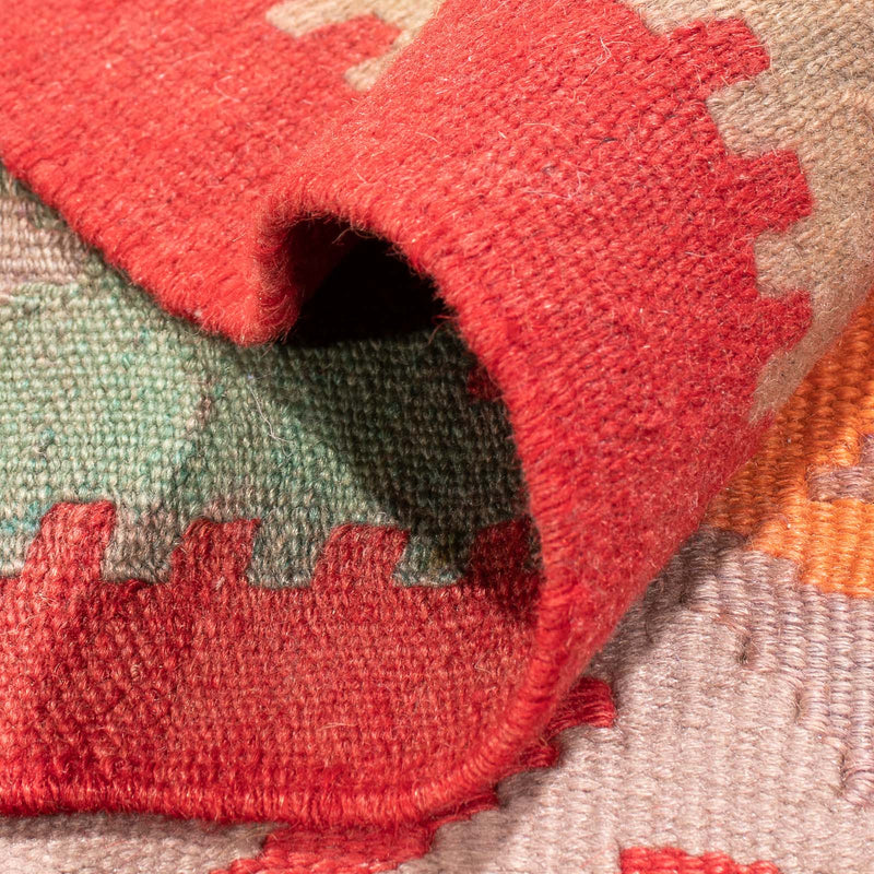 Tapis de couloir Tapis Kelim - Vieux - 410 x 150 cm - rouge