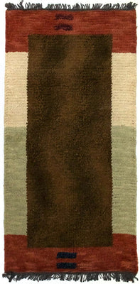 Tapis Népalais - 140 x 70 cm - marron